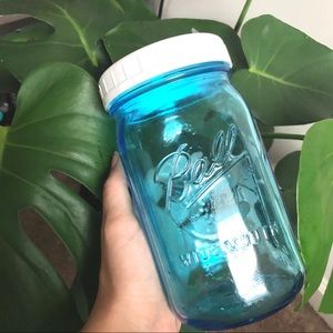 Vintage blue mason jar